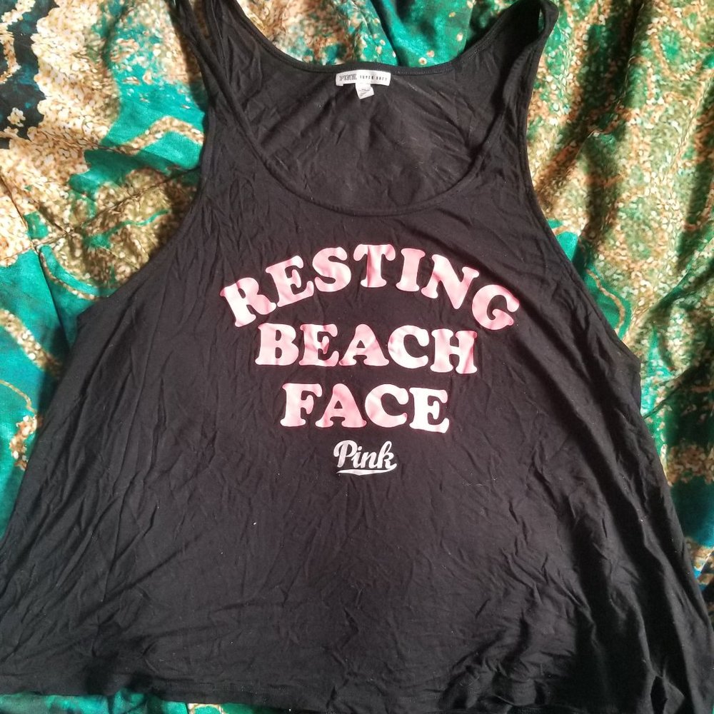 Resting beach face PINK tank beach cover up